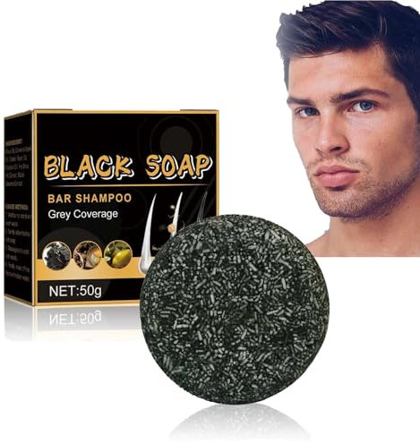 Anti Gray Bar, Grau Glanz Seife, Anti Gray Bar - Lorenge Anti Gray, Grau Glanz Haar Revitalisierungsbar, Charcoal Shampoo Bar, Schwarze Seife für Reinigt das Haar Gründlich (1 Stück)