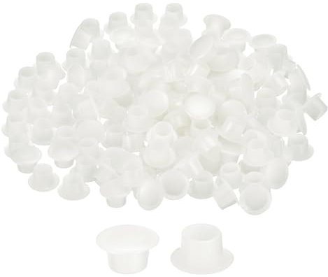 QUARKZMAN 150Pcs Bouchons de Trous de Vis, 8mm (5/16) Dia Bouchons Ronds en Plastique Bouton Snap-In Caches de Trou de Verrouillage Capuchon de Type Flush pour Meubles Armoire, Transparent