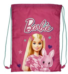 Barbie Artículos escolares | mochila escolar | estuche | estuche | delantal de pintura | bolsa de deporte | comienzo escolar niña niños, Rosa., Talla única
