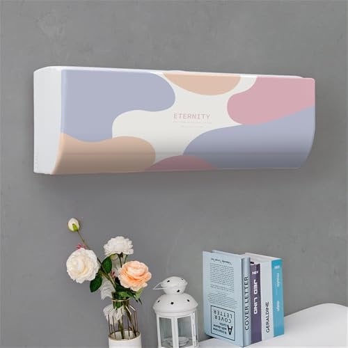 Hiseng Klimaanlage Staubdicht Abdeckung, 2024 Indoor Wandklimaanlage Staubschutzhülle, All-Inclusive Elastisches Abdeckung Staubdicht Klimaanlage (86 * 23 * 30（2P),Lila-Rosa