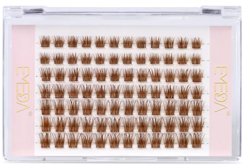 Grappes de cils bruns 8mm 10mm 12mm mix Grappes de cils marron clair set d'extension de Cils Individuels DIY naturels Wispy brown Cluster Lashes (LB01)