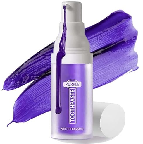 Dentifricio Viola Sbiancante,Purple Teeth Whitening Toothpaste,Sbiancante Denti Dentifricio Viola,Dentifricio Viola e Anti Tartaro 30ML