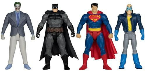 McFarlane DC Direct Page Punchers 4pk Batman, Son of Batman, Superman & The Joker (The Dark Knight Returns) Gold Label 3in Figures with Comic Toys