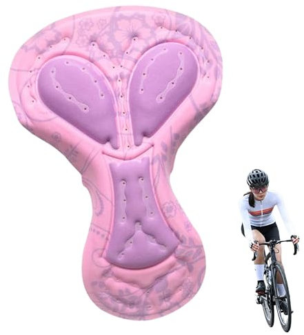 QIUMING® Imbottitura in Gel per Pantaloncini da Ciclismo Cuscino Imbottito per Biancheria Intima da Bicicletta Traspirante (IT, Testo, L, Regular, Regular, Rosa)