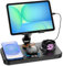 30W Wireless Charger for Samsung Foldable Android Charging Station for Galaxy Tab with Digital Clock &7 Color Ambient Light, Watch Charger for S25 Ultra/S24, for Samsung Watch7, Galaxy Buds3 Pro(Black