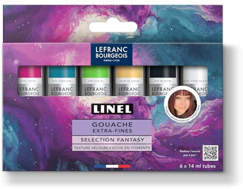 Lefranc Bourgeois Linel Gouache Extra-fine – Coffret Fantasy – Couleurs sélectionnées par l'artiste Pawm, 6x14ml