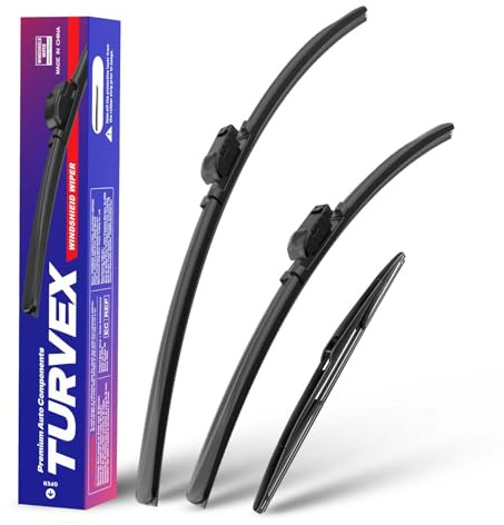 Wiper Blades for Ford Focus Hatchback Estate MK3 MK3.5 Feb. 2011-Dec. 2018 | Front Window Wiper and Rear Wiper Set, 28 28 12 Windscreen Wipers Blade Set - Quiet & Easy Installation (2+1)