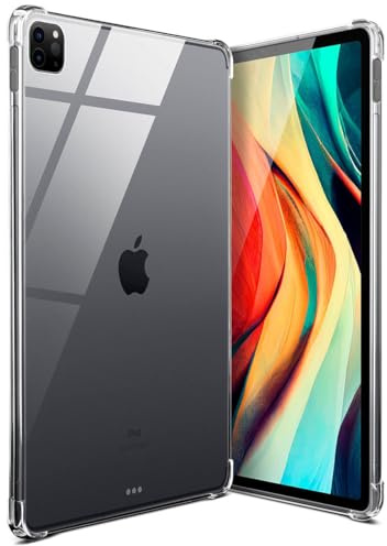 moex Aero Case Coque pour iPad Pro 12.9 (2020-2022) - En silicone transparent - Ultra fine - Anti-chocs - Avec protection des coins - Pour tablette - En silicone transparent minimaliste - Transparent