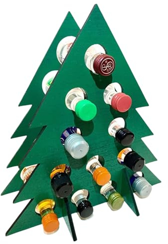 1PC Christmas Tree Advent Calendar Holder, 24 Days Wine Rack Wooden Advent Calendar Decoration,Wooden Christmas Tree AdventCalendar Wine Bottle Rack For Holiday Party Home Decoration