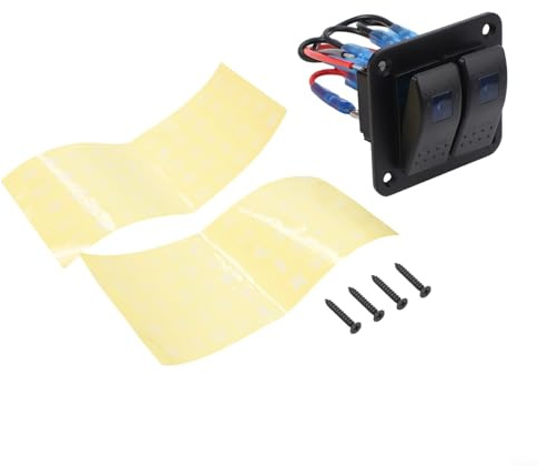 Panneau d'interrupteur à bascule multifonction pour voiture avec lumière bleue, construction en aluminium en nylon ABS, adapté pour les bateaux, camping-cars et bus