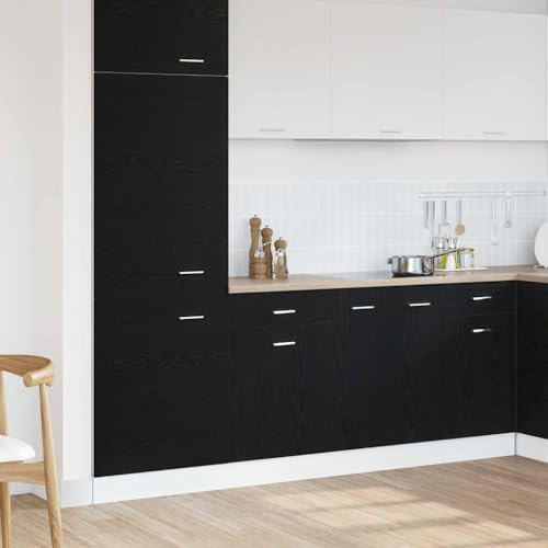 Myheimly Schubladenschrank mit Regal Schwarze Eiche 50 x 46 x 81.5cm Küchenschrank Küchenzeile Küchenmöbel Unterschrank Küchenunterschrank Schrank