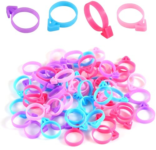 60pcs Pastry Bag Ties, Reusable Silicone Piping Bag Clips for Baking Decorating Icing Bags Seals for Cupcakes Cookies Pastry Supplies (4 Colors)