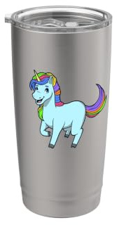 Kawaii Unicornio Vaso térmico de acero inoxidable de doble pared