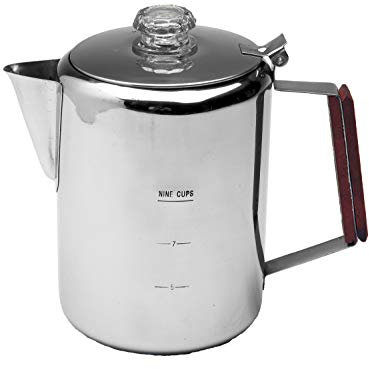 Texsport 9 Tassen Edelstahl Perkolator Kaffeemaschine für Outdoor Camping