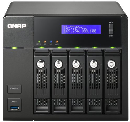 QNAP TS-559 Pro II Torre Servidor de Almacenamiento - Unidad Raid (15 TB, 2.5/3.5, 15 TB, 0, 1, 5, 6, 10, ext3,ext4,FAT32,HFS+,NTFS, 1,8 GHz)