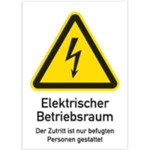 Kombischild Elektrischer Betriebsraum Der Zutritt ist nur befugten Personen gestattet. 29,7 x 21cm Folie gemäß ASR A 1.3/BGV A8/DIN 4844