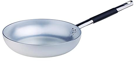 Pentole Agnelli ALMC111BC24 Padella Svasata Alta Saltare con Manico Cool, Argento, 24 cm, 1 Pezzo
