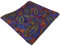 TigerTie Designer Einstecktuch in violett gold blau kupfer mehrfarbig Paisley gemustert - Kavalierstuch Pochette Stecktuch