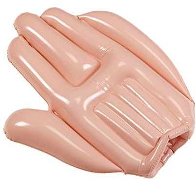 NET TOYS Aufblasbare Hand Riesenhand 50 cm Riesige Winkehand Jumbo Fanhand aufblasbar Karikatur Körperteil Riesen Hände Lustige XXL Scherzartikel Karneval Kostüm Zubehör