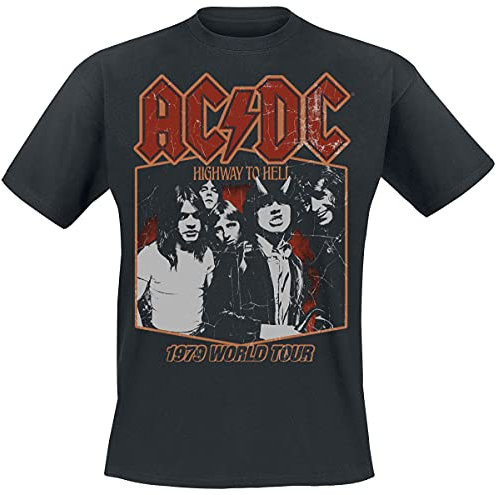 AC/DC Highway to Hell Tour '79 Männer T-Shirt schwarz 3XL 100% Baumwolle Band-Merch, Bands