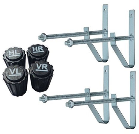 4 St. Reifen Wandhalter Wandhalterung (4x 20 cm +4 Radmerker, silber)