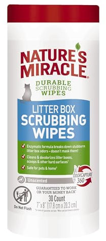 Nature’s Miracle Litter Box Scrubbing Wipes 30Ct