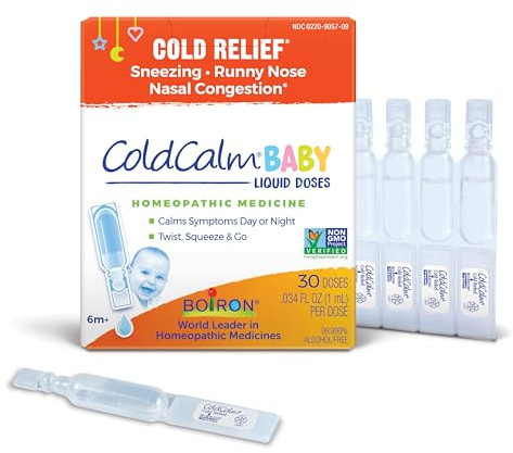 Boiron ColdCalm Baby Single-Use Drops for Relief from Cold Symptoms of Sneezing, Runny Nose, and Nasal Congestion - Sterile and Non-Drowsy Liquid Doses - 30 Count