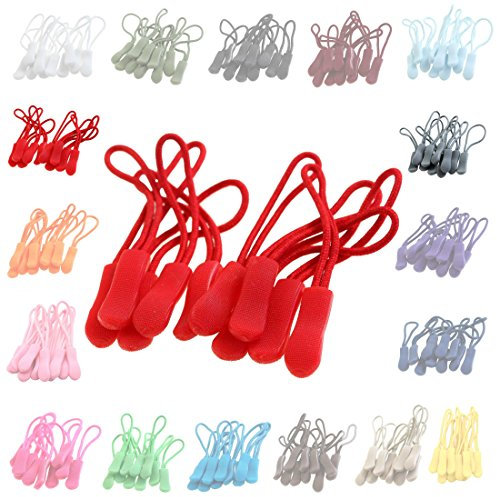maDDma ZIPPER-ANHÄNGER Zipper-Schlaufen Reißverschluss-Verlängerung Pull Anhänger, Rot, Kunststoff, für Kleidung, Taschen, Schlüsselanhänger, Handy oder Tablet