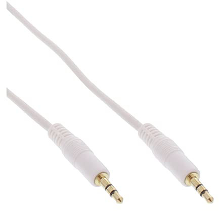 InLine 99942W Klinke Kabel, 3,5mm Stecker / Stecker, Stereo, weiß / gold, 2m