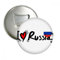 I Love Russia Word Flag Love Heart Illustration runder Flaschenöffner Kühlschrank Magnet Pins Button Geschenk 3 Stück