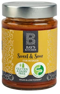 Bay's Kitchen Award-Winning Sweet & Sour Low FODMAP Ready To Cook Stir-in Sauce for Wok and Stir Fry Cooking, Gluten-Free, IBS-Friendly and suitable for Vegans (260g jar)