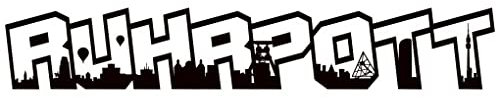 Samunshi® Wandtattoo Ruhrpott Schriftzug Skyline Wandsticker schwarz