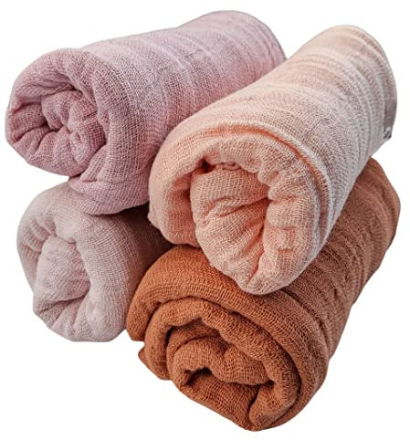 Pippi Mulltücher 4er Pack Spucktücher Biobaumwolle ORGANIC (mauve/altrosa)