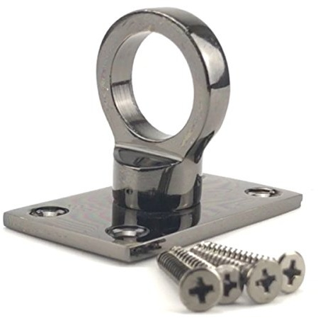 24mm Gun Metal Black Decking Rope Eye Plate. Rope Post Fitting Rope End Fixing