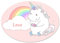 Türschild mit Namen Lena und Einhorn-Motiv in Pastell-Optik für Mädchen | Kinderzimmer-Schild