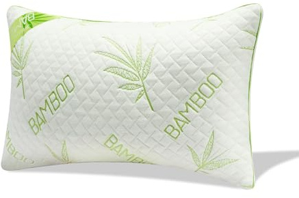 GC GAVENO CAVAILIA Luxury Bamboo Memory Foam Pillow - 1 Pack Orthopaedic Neck,Shoulder Support Pillows 48x74 cm - Hypoallergenic,Antibacterial Bamboo Pillow - Hotel Quality Washable Cover
