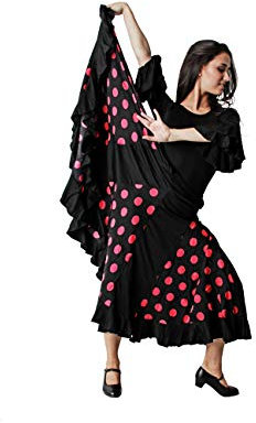Costumizate! Falda de Lunares Fucsia con un Volante para Mujer Adulta Talla m
