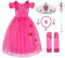 JerrisApparel Robe De Cendrillon Robe De Princesse Costume (130, Rose avec Accessoires)