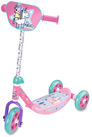 Saica Patinete Infantil 3 Ruedas Peppa Pig, Color Turquesa, Fucsia, Morado, (SAI09677)