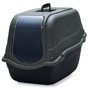 MP Bergamo Romeo Ecoline - Romeo Geschlossene Katzentoilette für Katzen Katzen Toilettendecke Geruchloser Filter 57 x 39 x 41 cm Eco Grau