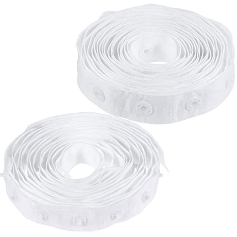 EXCEART Weißes Nähband mit Druckknöpfen und Druckknöpfen, Ersatz für Kleidung, Baby-Dessous, Teddy-Schritt, Nähzubehör, 25 mm