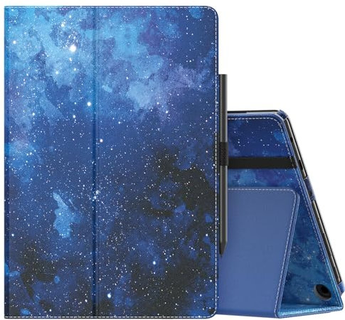 MoKo Case Fits All-New Amazon Kindle Fire HD 10 & 10 Plus Tablet (13th/11th Generation, 2023/2021 Release) 10.1 - Slim Folding Stand Cover with Auto Wake/Sleep, Blue Starry Sky