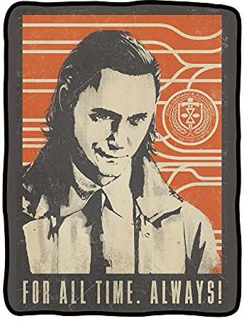 Marvel: Loki Time Always Überwurfdecke, Plüschdecke, kuschelige Sherpa-Decke, superweiche, leichte Fleece-Decke, geeky Home Decor, 114,4 x 152,4 cm