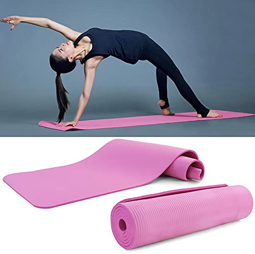 RAMROXX NBR Yogamatte Fitness Sport Gymnastikmatte Bodenmatte Pink 180x60cm 10mm