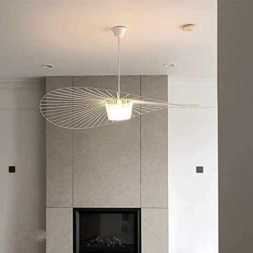 YONIISEA Vertigo Lampe 80cm Weiss, Moderne Vertigo Hängeleuchte E27 für Wohnzimmer Diele Esszimmer Schlafzimmer, Glasfiberstahl + Polyurethan Vintage Hut Lamp, Max 40W
