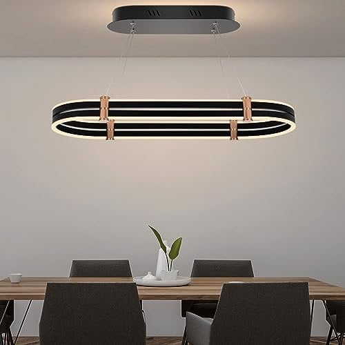 Lxysy LED Deckenlampe schwarz,gold dimmbar Eisen deckenlampen modernes Design Deckenlampen 9600LM LED wohnzimmer deckenlampen Geeignet für Esszimmer Schlafzimmer Büro (86CM)