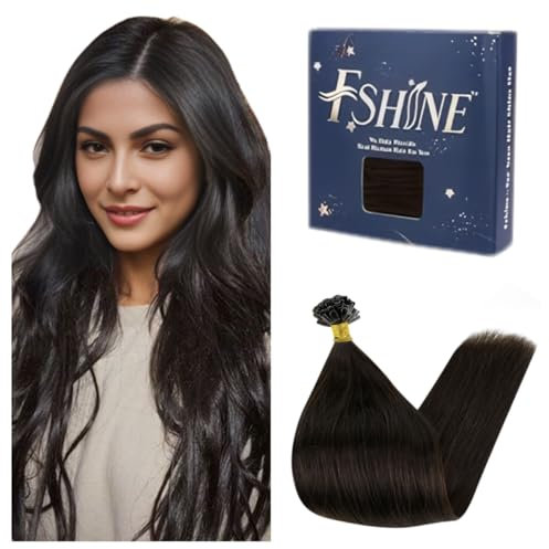 fshine Haarverlangerung Echthaar Bondings 55cm Ferbe 2 Menschliches Haar Farbe Dunkelste Braune 50g 1g Pro Strähne Glatt Bondings Extensions Echthaar Hot Fusion Keratin Echthaar