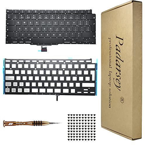 Pardarsey Replacement UK Layout Keyboard Compatible for MacBook 12 inch MacBook8,1 Retina A1534 MF855LL/A MF865LL/A MJY42LL/A MJY32LL/A MK4N2LL/A MK4M2LL/A Early 2015 with 80 PCE Screws+Screwdriver