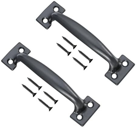 TERF® Heavy Duty Door Pull Handle Black 200mm (8 inch) Including Fixing Screw for Kitchen Cupboard Cabinet Drawer Door Pull Handle - Pack of 2