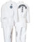 ITF Taekwondo Uniform Kinder Erwachsene Gestreifter Stoff Karate Gi Judo Anzug für Wettkampf und Training,White-180
